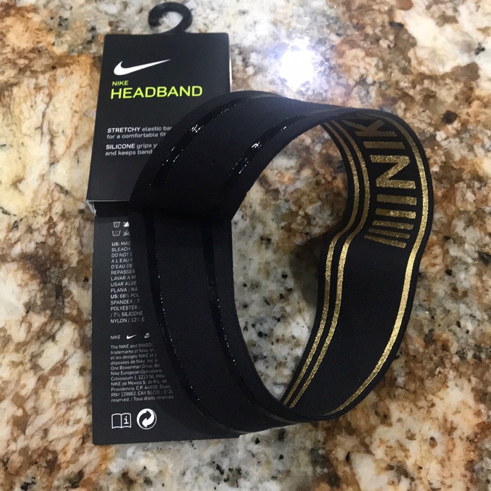 New Nike headband one size fits all gold/black - Picture 5 of 6